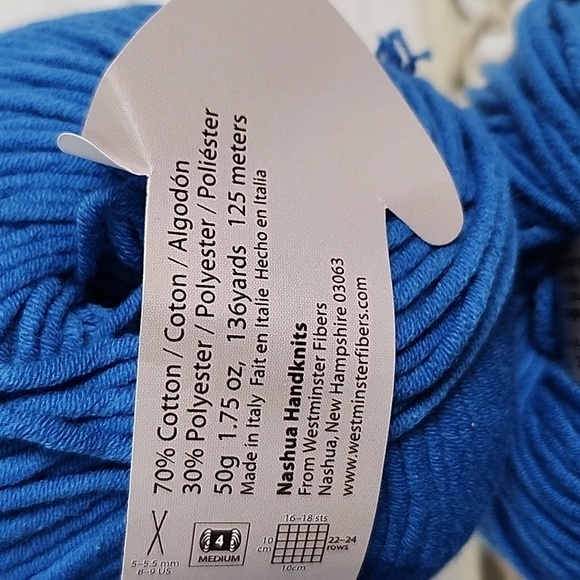 Nashua Cilantro 536 Yds 4 Cakes Delft Blue Cotton Blend Yarn NWT - Picture 3 of 4